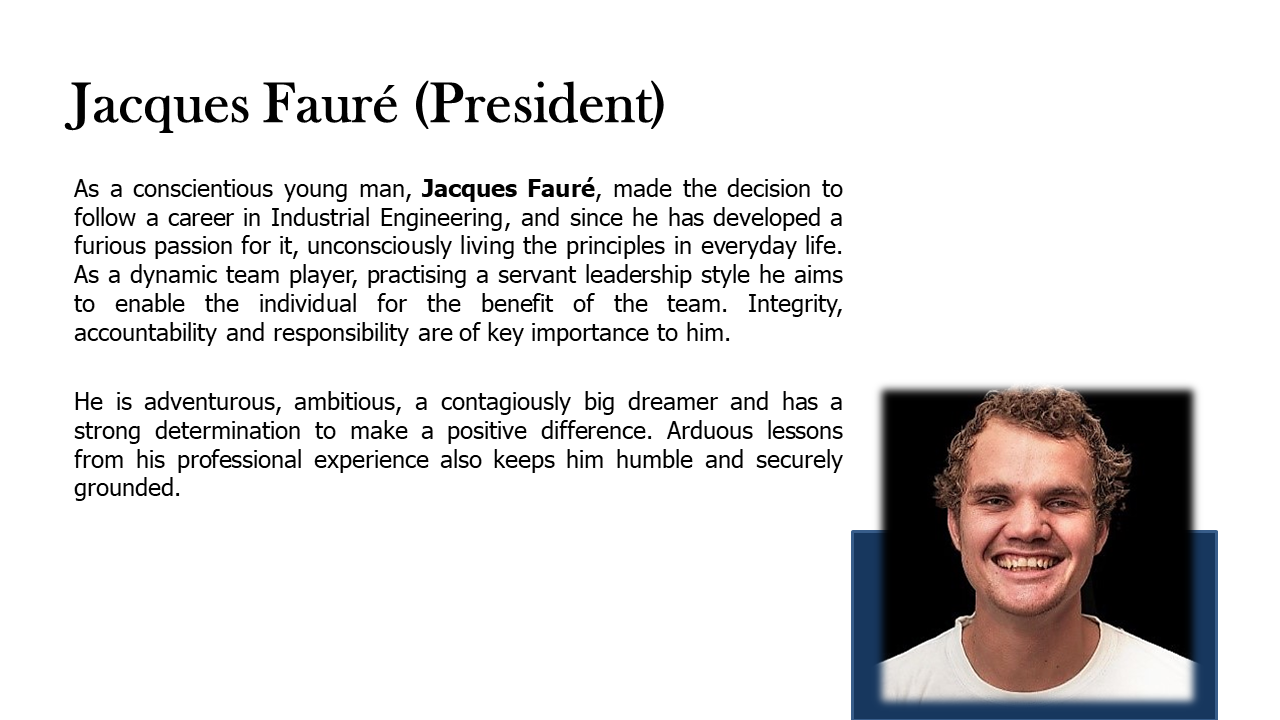 Jacques Fauré: SAIIE President